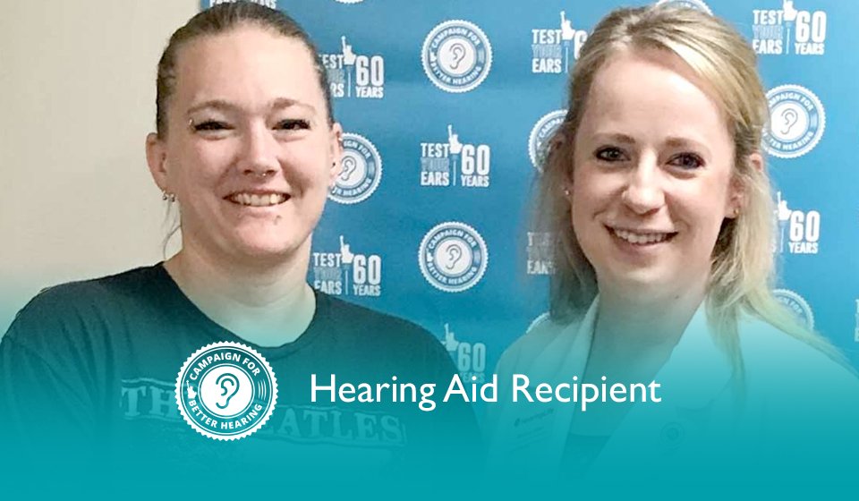 Crystal Greene receives the gift of hearing through the Campaign for Better Hearing's Give Back Program