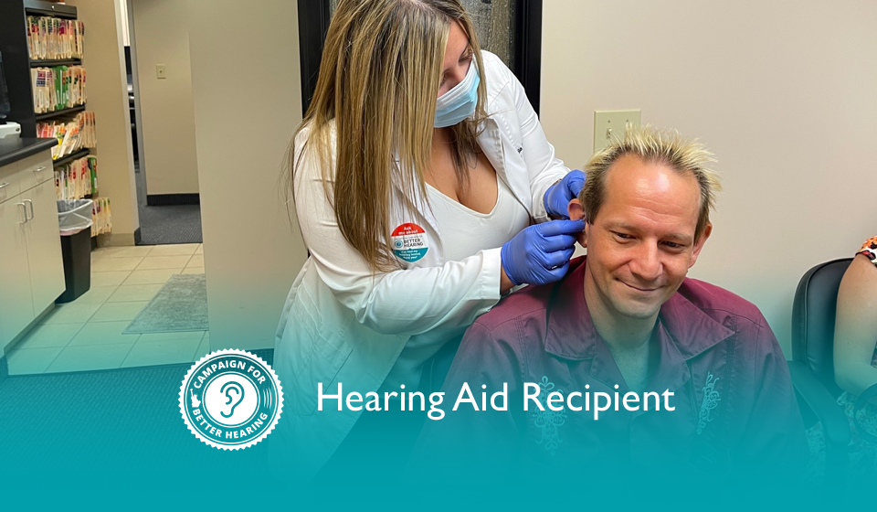 Mickey Parks receives the gift of hearing through the Campaign for Better Hearing's Give Back Program.