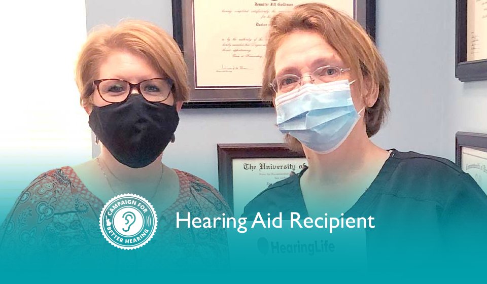 Nancy Noble receives the gift of hearing through the Campaign for Better Hearing's Give Back Program.