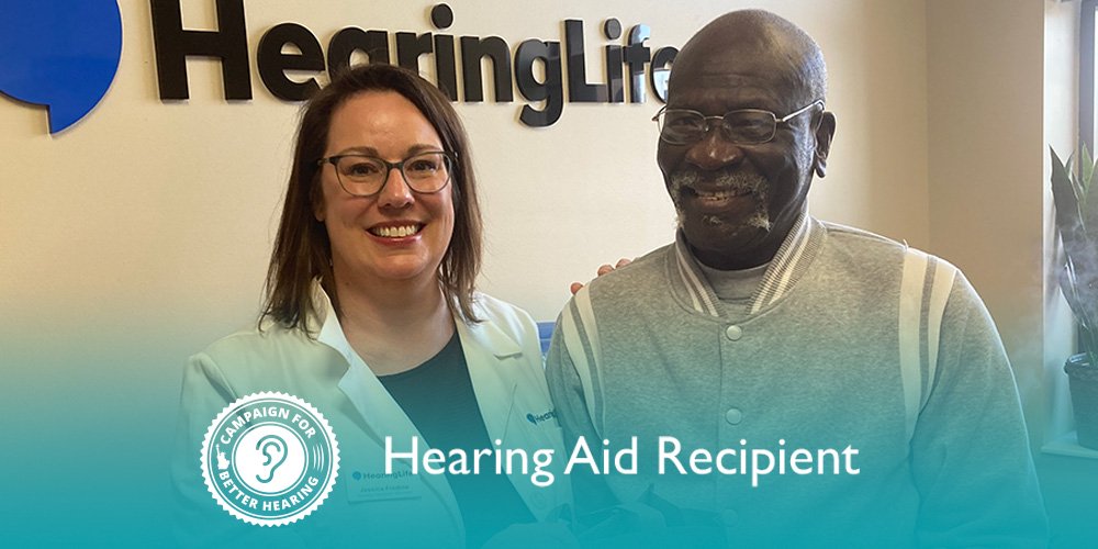 Kolawole Coker receives the gift of hearing through the Campaign for Better Hearing's Give Back Program.