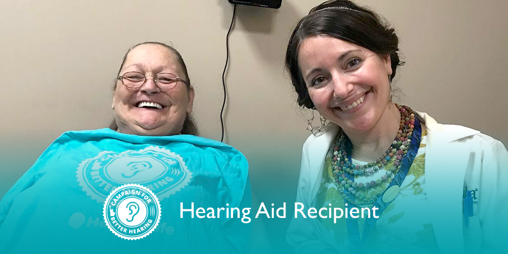 Myra Lathrop receives the gift of hearing through the Campaign for Better Hearing's Give Back Program.
