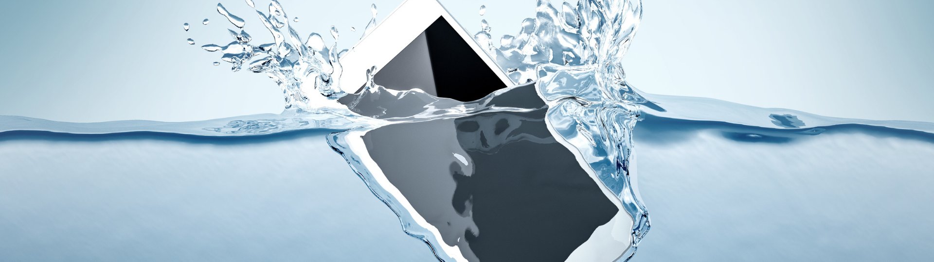 a smartphone being dropped in water