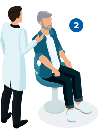 Image show illustration of Receive a physical ear exam
