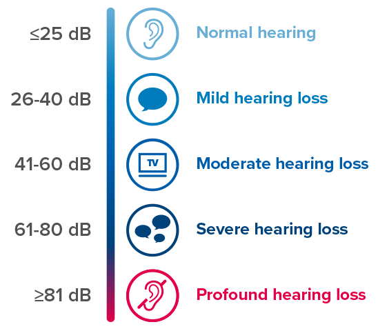 Image show The 5 categories of hearing loss