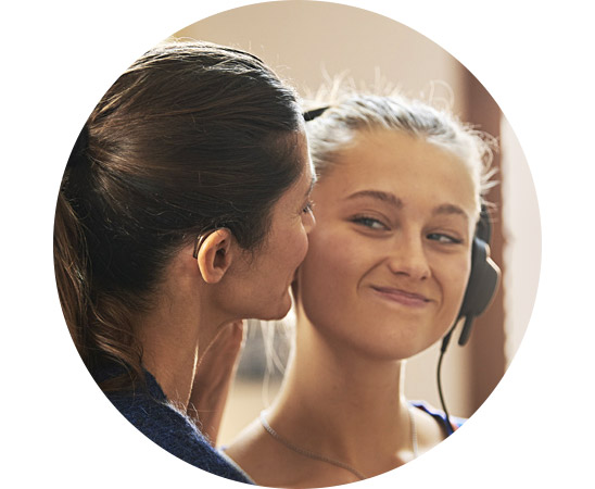 Image show two woman smiling